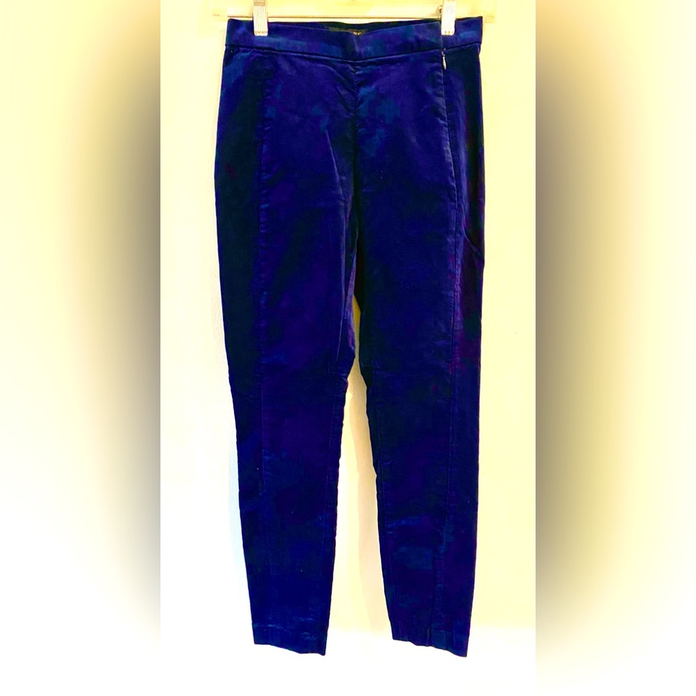 Banana Republic International Exclusive navy blue velvet leggings size 00P